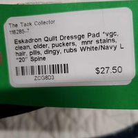 Quilt Dressge Pad *vgc, clean, older, puckers, mnr stains, hair, pills, dingy, rubs
