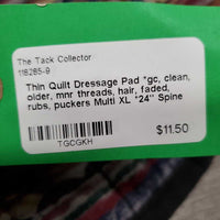 Thin Quilt Dressage Pad *gc, clean, older, mnr threads, hair, faded, rubs, puckers

