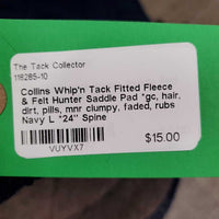 Fitted Fleece & Felt Hunter Saddle Pad *gc, hair, dirt, pills, mnr clumpy, faded, rubs