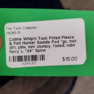 Fitted Fleece & Felt Hunter Saddle Pad *gc, hair, dirt, pills, mnr clumpy, faded, rubs
