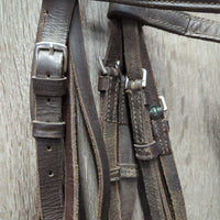 Rsd Double Dressage Bridle, Curb Reins *gc, clean, rubs, rough back, stains, older?
