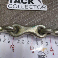 Thin French Link Loose Ring Bradoon Bit, flat Center Bar *gc/fair, thick dirt/gunk, stains, scratches, rubs, scuffs, older, oxidized
