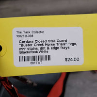Cordura Closed Stall Guard "Buster Creek Horse Trials" *vgc, mnr stains, dirt & edge frays
