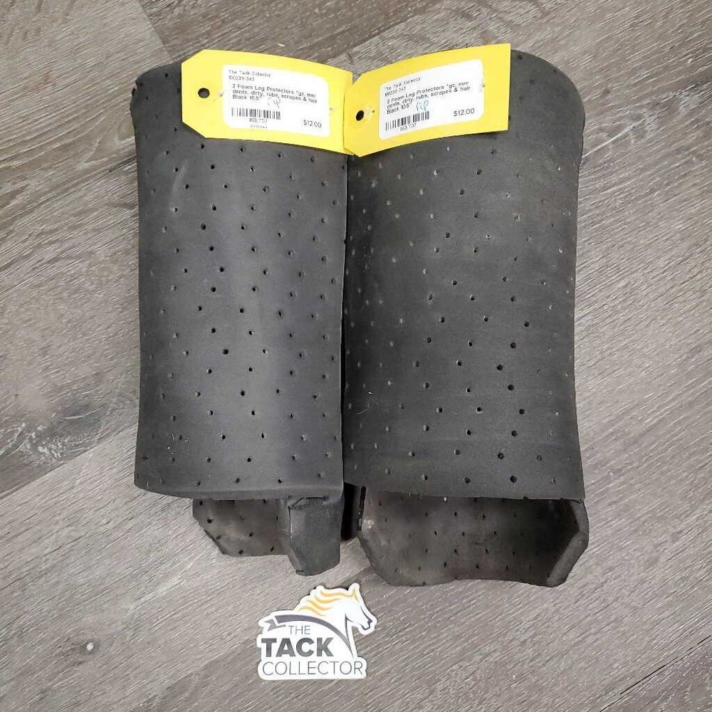 2 Foam Leg Protectors *gc, mnr dents, dirty, rubs, scrapes & hair, ripped