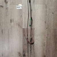 Leather Covered Chain Drop Noseband, split chin chains *vgc, older, clean, stains
