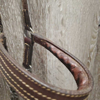 Leather Covered Chain Drop Noseband, split chin chains *vgc, older, clean, stains
