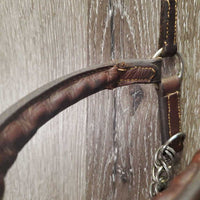 Leather Covered Chain Drop Noseband, split chin chains *vgc, older, clean, stains
