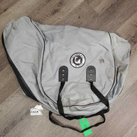 Saddle Carry Storage Bag, zipper *gc/fair, older, stains, rubs, scrapes Zipper: oxidized & stiff, slice
