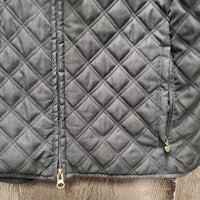Quilt Jacket, Zipper *gc, pocket full of treats & dust, older, puckers
