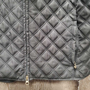 Quilt Jacket, Zipper *gc, pocket full of treats & dust, older, puckers