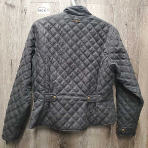 Quilt Jacket, Zipper *gc, pocket full of treats & dust, older, puckers