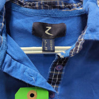 SS Cotton Polo Shirt, 1/4 Button Up *gc, collar stains & creases, faded, older
