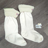 Pr Fleece Boot Socks, Crochet Tops *vgc, clean, hair, threads: mnr rubs & loose
