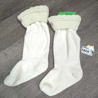 Pr Fleece Boot Socks, Crochet Tops *vgc, clean, hair, threads: mnr rubs & loose
