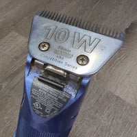 2x Speed Clippers, 10W & 10 Blades, oil, Bag *gc, clean, older, mnr hair, pulled/exposed cord end, worn plastic driver *WORK, SOUND GOOD, dirty bag
