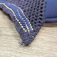 Soundproof Tie Down Crochet Fly Veil Ear Bonnet, 3x bling, 2x piping *vgc, clean, mnr hair, faded, curled bling
