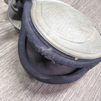 Open Front & Hind Boots, tabs *gc, dirty, rubs, stains, pilly, discolored, scrapes, scratches, older
