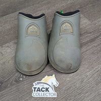 Open Front & Hind Boots, tabs *gc, dirty, rubs, stains, pilly, discolored, scrapes, scratches, older
