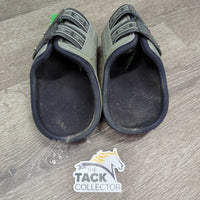 Open Front & Hind Boots, tabs *gc, dirty, rubs, stains, pilly, discolored, scrapes, scratches, older
