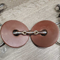 Sweet Iron French Link Loose Ring Gag Bit, Center Lozenge, Rubber Guards, Nunn Finer Nylon Cheeks, Trust Towel *vgc, clean, rubs, mnr rust, rubs & residue

