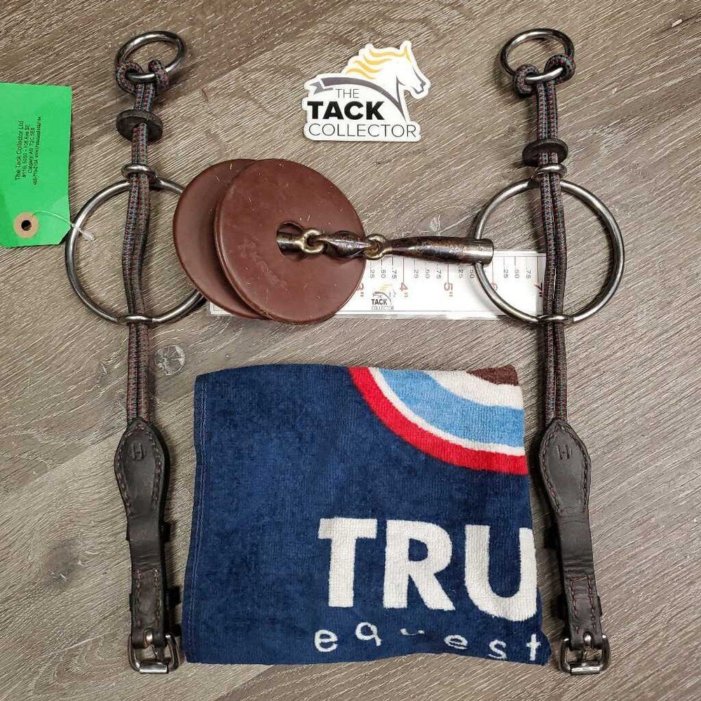 Sweet Iron French Link Loose Ring Gag Bit, Center Lozenge, Rubber Guards, Nunn Finer Nylon Cheeks, Trust Towel *vgc, clean, rubs, mnr rust, rubs & residue