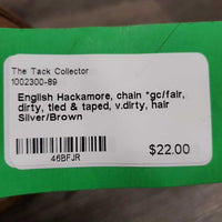 English Hackamore, chain *gc/fair, dirty, tied & taped, v.dirty, hair