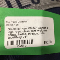 Hvy Winter Blanket, 2 legs *vgc, clean, mnr wpf, mnr snags, faded, threads, rubs