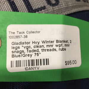 Hvy Winter Blanket, 2 legs *vgc, clean, mnr wpf, mnr snags, faded, threads, rubs