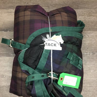 300g Winter Blanket, 2 legs *gc, clean, 0 wpf, older, missing front buckle, faded, mnr threads, lining tears, rubs