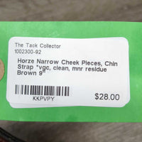 Narrow Cheek Pieces, Chin Strap *vgc, clean, mnr residue
