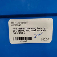 Hvy Plastic Grooming Tote *gc, dirt, stains, hair, older, scrapes, rubs