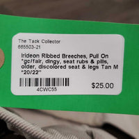 Ribbed Breeches, Pull On *gc/fair, dingy, seat rubs & pills, older, discolored seat & legs
