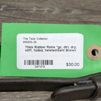 Thick Rubber Reins *gc, dirt, dry, stiff, faded, twisted/bent
