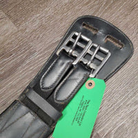 Padded Leather Short Girth, 2x els *gc, clean & dirty, hairy seams, rubs, scratches, film
