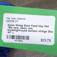 Nylon String Slow Feed Hay Net *like new, clean, mnr breaking/frayed bottom strings
