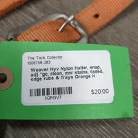Hyv Nylon Halter, snap, adj *gc, clean, mnr stains, faded, edge rubs & frays
