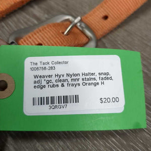 Hyv Nylon Halter, snap, adj *gc, clean, mnr stains, faded, edge rubs & frays