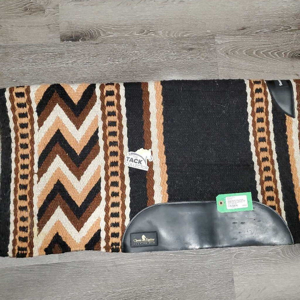 Wool Western Saddle Pad *gc, v. hairy, dirt, mnr scuffs, rubs, removed lining, mnr stains, pulls, pills