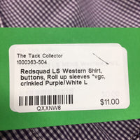 Redsquad LS Western Shirt, buttons, Roll up sleeves *vgc, crinkled