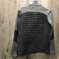 Quilt & Fleece Sweater - Jacket, Zipper *gc, rubs, v.pilly, puckers
