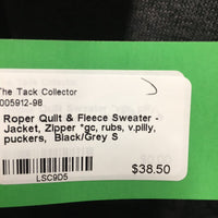 Quilt & Fleece Sweater - Jacket, Zipper *gc, rubs, v.pilly, puckers
