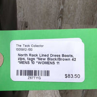 Lined Dress Boots, zips, tags *New

