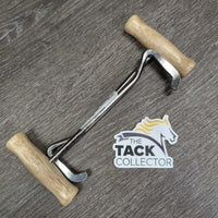 Metal Wood Handle Boot Pulls *vgc, clean, mnr rubs & dirt
