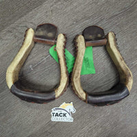 RawHide & Leather Western Stirrups *gc, dirty, rubs, stains, discolored, faded
