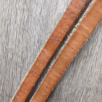 Hvy Harness Leather Headstall, horse hair tassels, Pr Split Reins *xc/vgc, mnr scuffs, stains, rubs, dents & scraped edges
