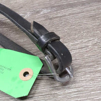 Rolled Rubber Lined Reins, buckles *gc/fair, dirty, rubber: peeling, sticky, unglued, threads & frays
