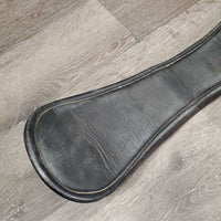 'Deluxe' Padded Leather Short Girth, els 2x, center D, velcro *gc/fair, dirty, residue, creases, dry, cracked