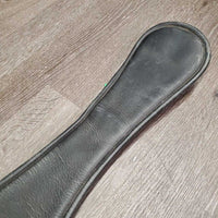 'Deluxe' Padded Leather Short Girth, els 2x, center D, velcro *gc/fair, dirty, residue, creases, dry, cracked