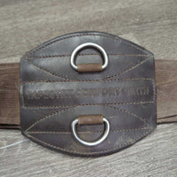 Padded Neoprene Leather Western Cinch, 2x Long Elastic, 2x D Rings *gc, v.dirty, rubs, hair
