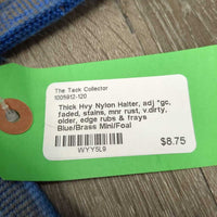 Thick Hvy Nylon Halter, adj *gc, faded, stains, mnr rust, v.dirty, older, edge rubs & frays
